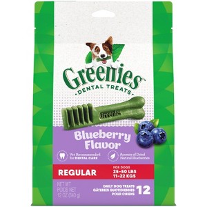 Greenies Regular Chewy Dental Dog Treats Blueberry - 12oz - 1 of 4