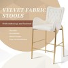 QingMoon Velvet Bar Stools Set of 2, 28" Counter Height Arm Chairs with Golden Legs and Footrests for Kitchen Island, Home Bar, Dining Room - 3 of 4