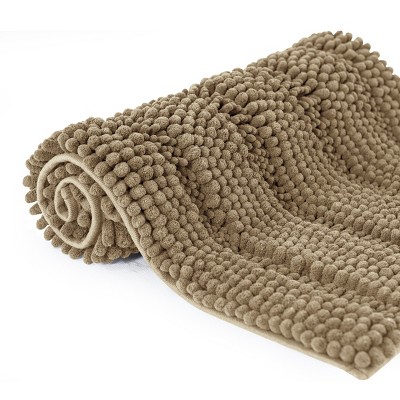 Subrtex Soft 1-piece Luxury Chenille Striped Bathroom Rug, 20" x 32"