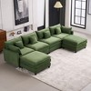 131.89" Chenille Upholstery Modular U-Shaped Sectional Sofa, 6-Piece Free Combination Couch - 2 of 4