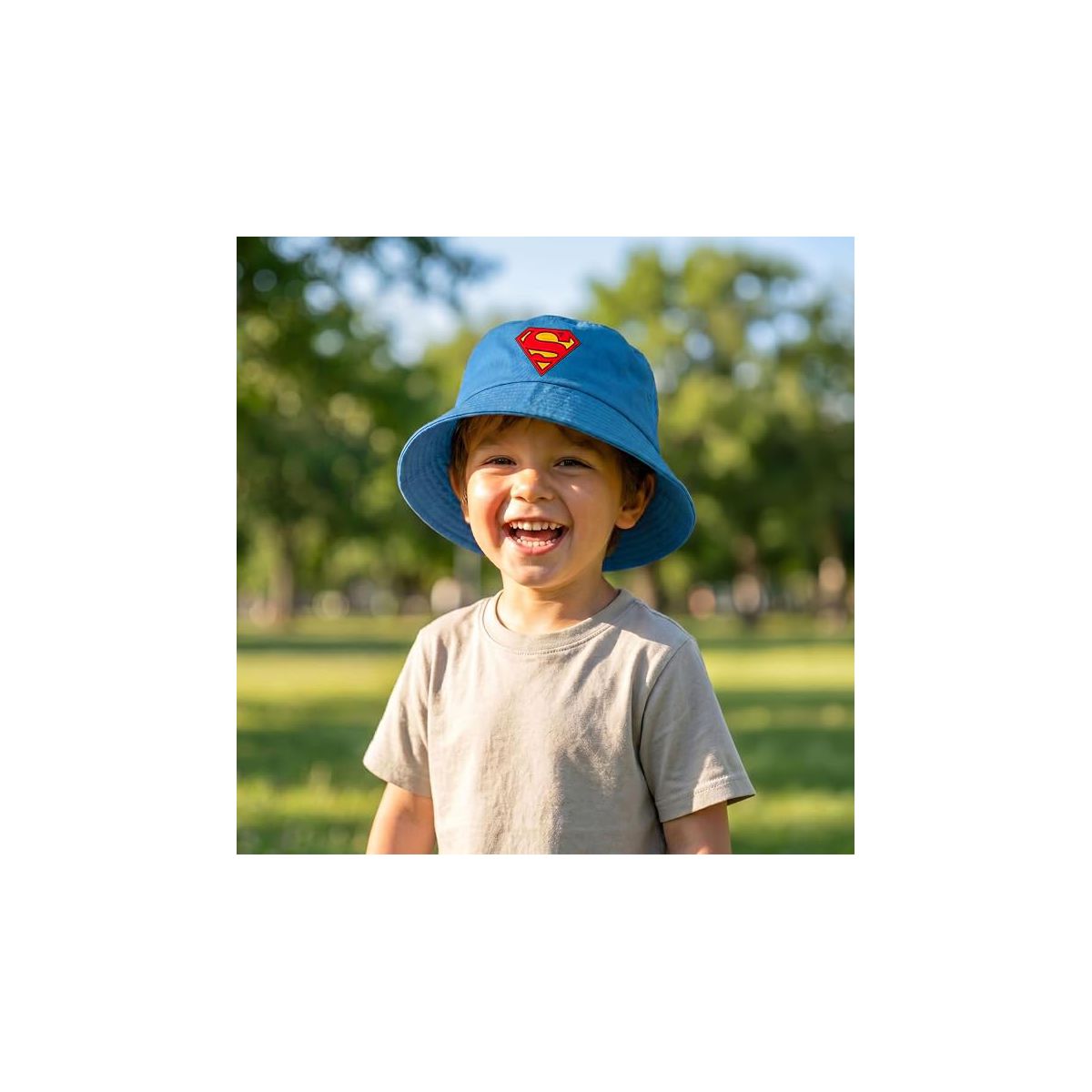 Superman Bucket Hat for Kids - Officially Licensed Superman Boys Bucket Hat, Beach Hat, Youth Sun Hat 4-14 Black, Grey, Blue. White and Red - thumbnail 9