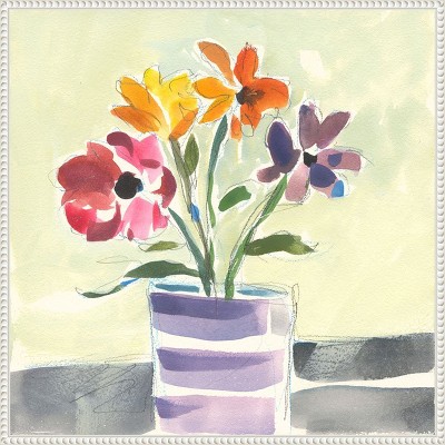 Amanti Art Morning Flowers by Vas Athas Canvas Wall Art Print Framed 22 x 22-in.