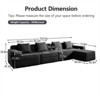 RISOKEYS Modular 4 Seat L Shape Sectional Boneless Sofa - Corduroy Cloud Sectional Couch with Deep Seat, Throw Pillows and 1 Movable Ottoman - 3 of 4