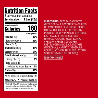Cheddar Cheese & Beef Sausage Protein Pack Quick Bite - 4.5oz/3ct - Good & Gather™