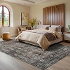 Washable Area Rugs Non-Slip Vintage Rugs for Living Room, Low Pile Stain-Resistant Distressed Oriental Carpet, Foldable Floral Print Floor Covering - 2 of 4