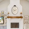 29 Inch Oval Wall Clock Silent Non - Ticking Decorative Clock Living Room Modern Farmhouse Clock Home Dining Room - 3 of 4