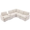 NicBex Sectional Sofa with Storage Box & USB Ports & Cup Holder L Shaped Modular Sofa for Living Room - 2 of 4
