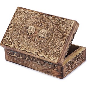 Hand Carved Wooden Keepsake Box, Elegant Vintage Memory Storage Box for Jewelry and Valuables, Gift for All Occasions - 1 of 4