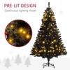 CIPACHO 6 FT Tall PreLit Artificial Christmas Tree with Realistic Branches 250 Warm White LED Lights and 1000 Tips Black - 4 of 4