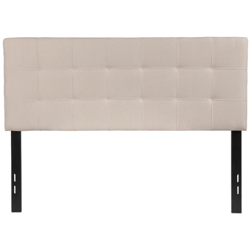 Emma and Oliver Quilted Tufted Upholstered Full Size Headboard in Beige Fabric, 1 of 11