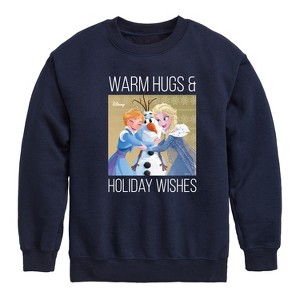 Boys' - Frozen 2 - Warm Hugs Holiday Wishes Graphic Long Sleeve Fleece Sweatshirt - 1 of 4