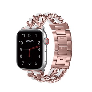 Waloo Leather Looped Metal Band For Apple Watch - 1 of 2