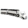 First Gear 1/64 White/Chrome Kenworth T800 w/ Chrome East Genesis II End Dump Trailers, DCP, 60-1571 - 2 of 4