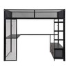 YOOCOZZ Full Size Metal Gaming Loft Bed with LED, Desk, Open Wardrobe and 3 Linen Storage Drawers - 3 of 4