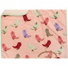 Manual Woodworks and Weavers Baby Blanket – My First Rodeo Pink Boots Fleece Throw, 30 × 40 - 2 of 3