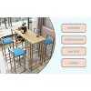 Aukfa Luxury Gold 5-piece Bar Table and Chair Set - with Sponge Cushion Backrest and Storage Function, Suitable for Home - 3 of 4
