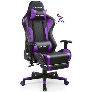GTRACING Gaming Chair with Bluetooth Speakers Music Office Chair with Footrest PU Leather Recliner - 1 of 4
