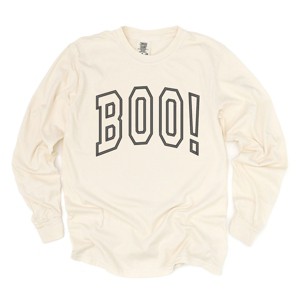 Simply Sage Market Embroidered Boo Arched Garment Dyed Long Sleeve - 1 of 4