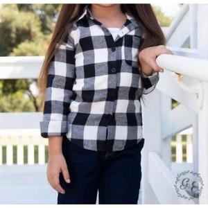 Girl's Plaid Flannel Top - Southern Grace - 1 of 1