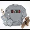 Simply Sage Market Very Merry Teacher Plaid Garment Dyed Long Sleeve - M - Grey - 3 of 4