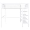 Full Size Metal Loft Bed with 4-Tier Shelves and Storage - 3 of 4