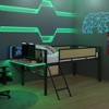 KTMBDW Low Loft Bed Twin/Full Size with Desk Gaming, Metal Loft Bed with LED and Storage Space, Safety Guard and Ladder, No Box Spring Needed - 2 of 4