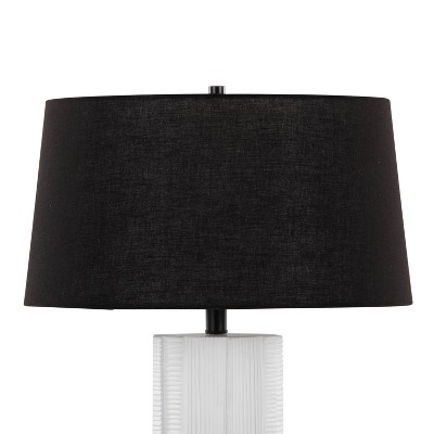 Petra 26" Black Linen Shade and Textured Polyresin Table Lamps