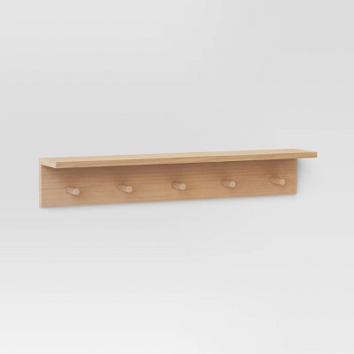 24" x 4" Wood Peg Rail with Shelf - Threshold™