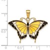 Black Bow Jewelry 14k Yellow Gold & Yellow Translucent Acrylic Butterfly Pendant, 30mm - 4 of 4