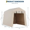 GustoWave 6x8 FT Portable Outdoor Storage Shed, UV-Resistant Carport for Motorcycle, Firewood - 4 of 4