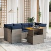 vidaXL 7 Piece Patio Sofa Set with Cushions Poly Rattan - 2 of 4
