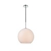 Elegant Lighting Baxter 1 Light Chrome Pendant With Frosted White Glass - 3 of 4