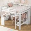 Full Size Loft Bed with L-shaped Desk, Wardrobe and Storage Shelves - 2 of 4