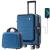 Carry-on Luggage 20 Inch Front Open Luggage Lightweight Suitcase with Front Pocket and USB Port, 1 Portable Carrying Case - 2 of 4