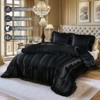 Satin Ruffle Comforter Set with Body Pillow Cover – 4-Piece Luxury Silk-Like Bedding, Soft Lightweight All-Season Quilt - 2 of 4
