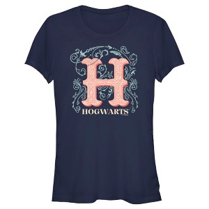 Juniors Womens Harry Potter Decorative Hogwarts Symbol T-Shirt - 1 of 4