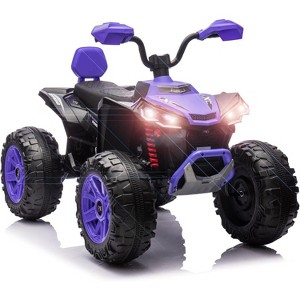 2-Seater Kids ATV Ride-On, 24V Electric Quad 4 Wheeler with 800W Motors, 7Ah Battery, Bluetooth - 1 of 4