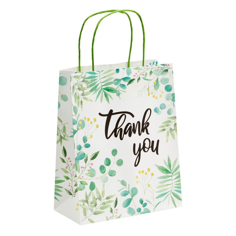 Sparkle and Bash 50 Pack Medium Thank You Paper Gift Bags with Handles for Party Favors, Shopping Merchandise Bags, White, 10x8 in, 3 of 6