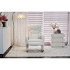 Cotton Linen/Teddy Fabric Nursery Rocking Chair, Upholstered Accent Chair With Adjustable Footrest 4W -ModernLuxe - 4 of 4