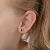 Girl's CZ Birthstone Heart Screw Back Sterling Silver Earrings - In Season Jewelry - 3 of 4