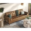 AMERLIFE Mid-Century Modern Genuine Leather Sofa, Comfy Couch for Living Room - 2 of 4