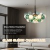 PAKOKULA 5-Light Gold Bubble Cluster Chandelier with Blue and White Glass Shades, Adjustable Dimmable Fixture for Dining Room - 4 of 4
