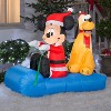 Gemmy Christmas Inflatable Mickey Mouse and Pluto on Sled, 4.5 ft Tall, Multi - 2 of 4