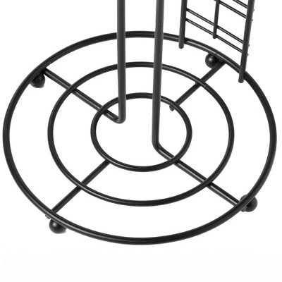 Freestanding Black Iron Paper Towel Holder with Raised Base