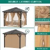 10x12ft Gazebo, Hardtop Outdoor Canopy Aluminum Frame Permanent Gazebo with Netting and Curtains - 4 of 4