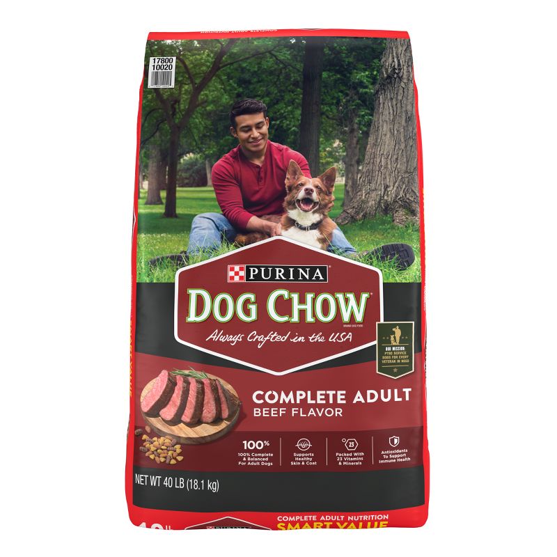 Dog Chow Complete &#38; Balanced Adult Dry Dog Food with Real Beef Flavor - 40lbs, 1 of 3