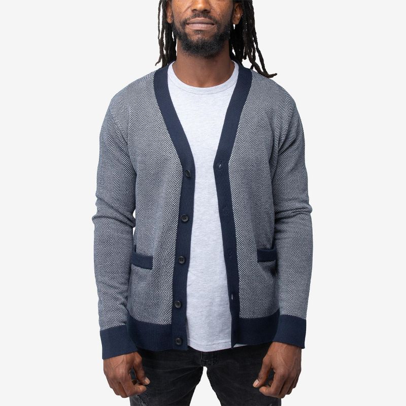 X RAY Men's Herringbone Cardigan Sweater, 4 of 6