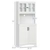 Kitchen Hutch, 70" Pantry Cabinet with Glass Framed Door, Storage Cabinet with Adjustable Shelves and Microwave Space for Dining Room - 3 of 4