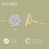 Gilded Lab-Grown Diamond 7 Stone Flower Earrings in 925 Sterling Silver & 14KT Yellow Gold-Plated Silver | 1/4, 1/2, 1, 2 Carat Total Weight - 4 of 4