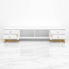 70.9" TV Stand with Wave Groove Cabinet Doors, 4 Drawers & T-Shaped Metal Frame‚ Media Console for TVs up to 75", Cable Management - 3 of 4